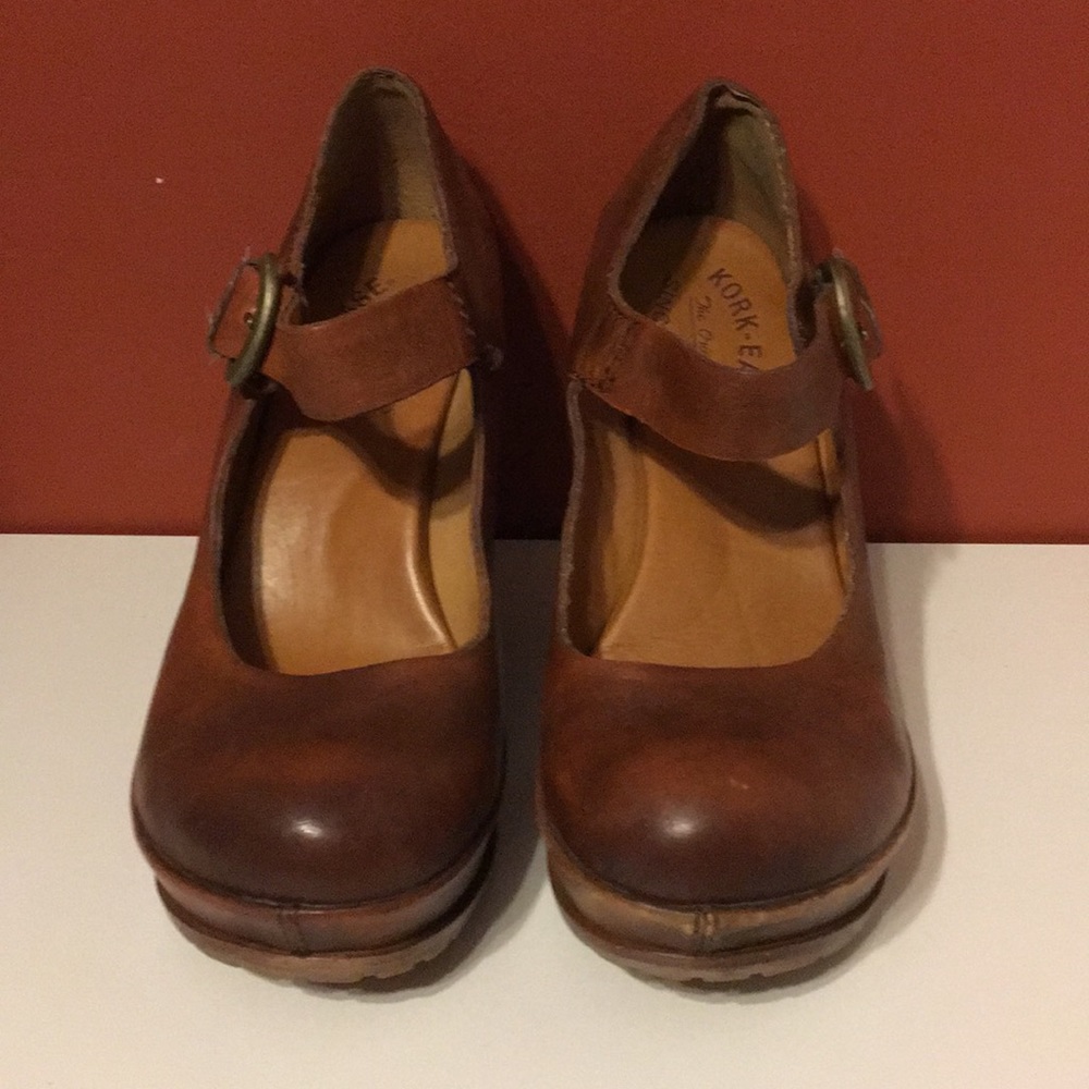 Kork-Ease cognac Mary Jane wedges